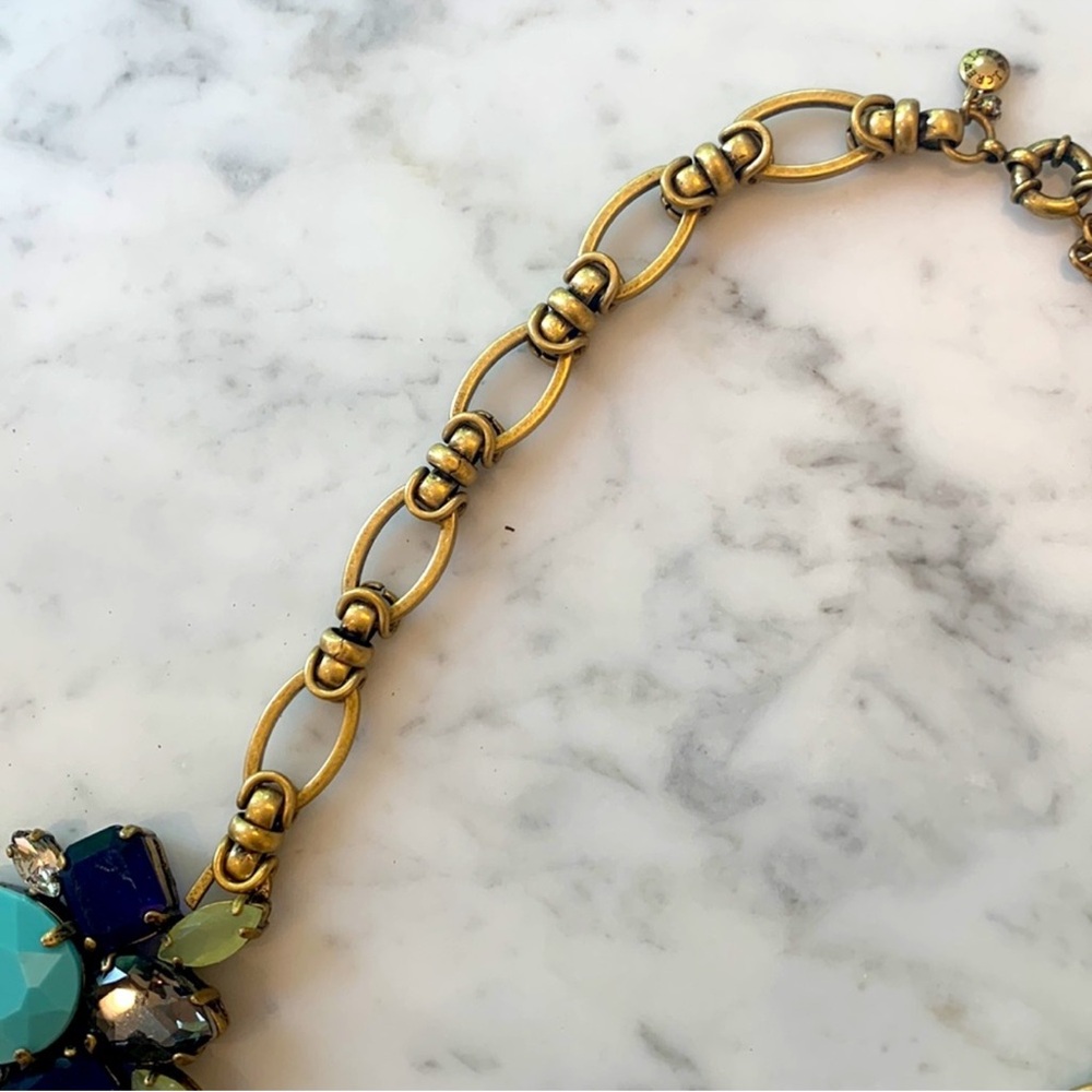 J Crew Necklace Multi Color Faux Gem and Rhinestone 18 inch Statement - Picture 8 of 12